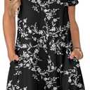 lionstill Women's Casual T Shirt Dress Summer Short Sleeve Swing Dresses with Pockets (XL)
