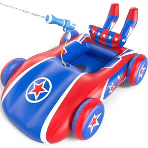 Kids Pool Floats with Water Gun, Car Toddler Inflatable Pool Toys for Kids Age 3-8 Years Old, Summer Outdoor Water, Beach, Swimming Pool Toys Gift for Boys and Girls