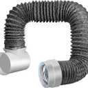 Dryer Vent Hose for Tight Space, 90 Degree Dryer Vent Elbow Connector Kit with 6-Layer Flexible Aluminum Duct, Space-Saving 4 Inch Dryer Hose Kit with Elastic Rubber Seal