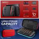 TiMOVO Carrying Case for Nintendo Switch 2 2025, Large Capacity Protective Hard Shell Portable Travel Case Pouch for Switch 2, with 10 Game Card Slots and Pockets for Console & Accessories, Blue+Red