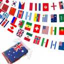 100 Countries String Flag Pennant Banner, Small Mini Flags Bunting, 82 Ft, 100 Flags for Heritage Hispanic Month, Party, Classroom Decoration