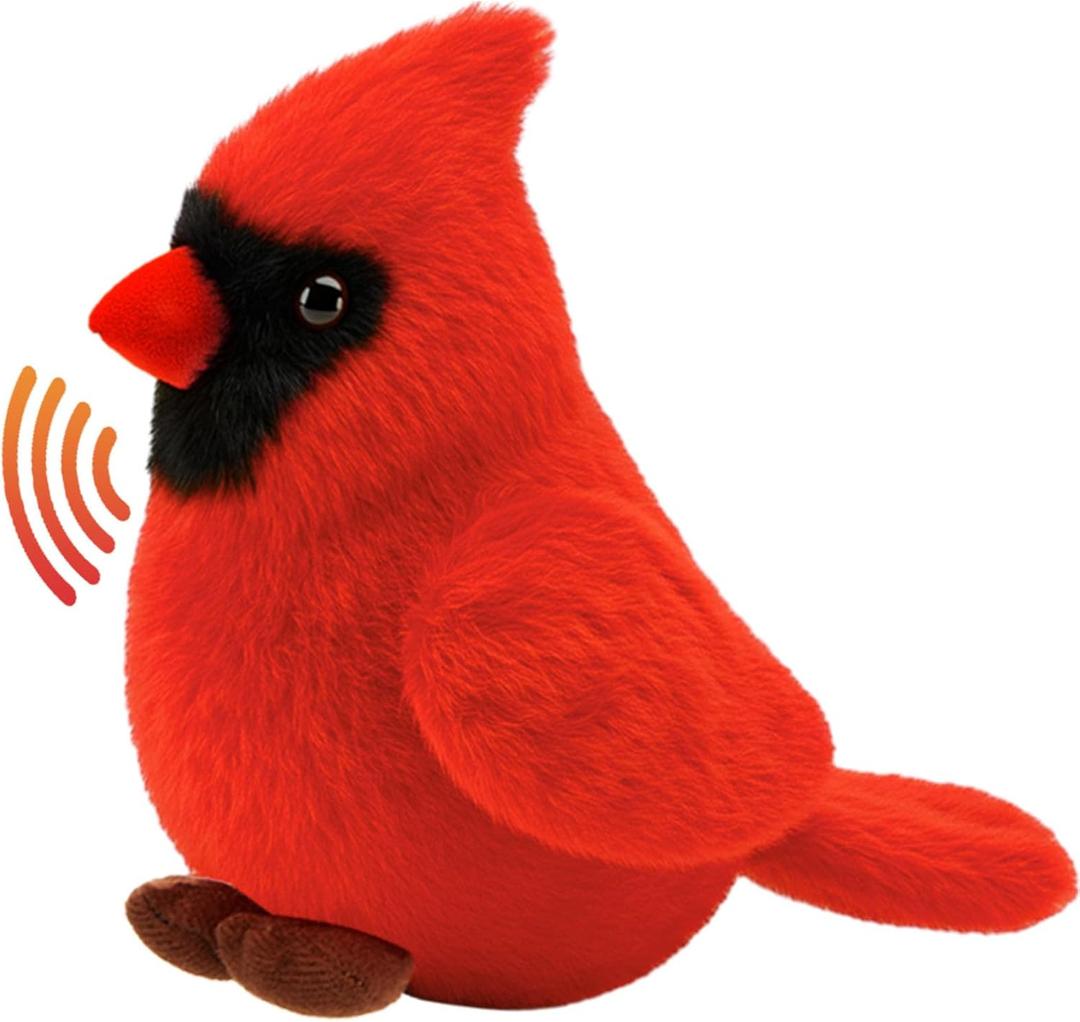 Cardinal Stuffed Animal with Authentic Bird Sound Stuffed Easter Gift Cardinals Bird Sounds Toy Cardinal Plush Toy for Kids(1 Pcs)