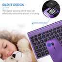 Wireless Keyboard and Mouse Ultra Slim Combo, TopMate 2.4G Silent Compact USB 2400DPI Mouse and Scissor Switch Keyboard Set with Cover, Batteries Included, for PC/Laptop/Windows/Mac - Purple Black
