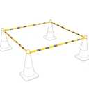 RoadHero 4 Pack 4 FT to 6.9 FT Retractable Cone Bar, Expandable Traffic Cone Bars for Parking Lots, Extendable Barricade for Road Construction, Black and Yellow, Cone Not Included