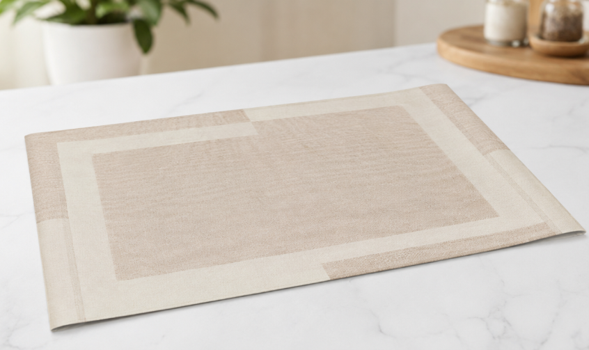 Bosap Beige Bath Mat