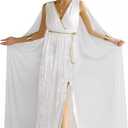 Women's Greek Goddess Costume Set Toga Dress Roman Nobility Halloween Cosplay Outfit (Medium)