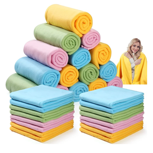 32 Pcs Fleece Throw Blanket Bulk 60x50 in Doube Sided Fleece Blankets Bulk Soft Cozy Blankets for Car Travel Camping Couch Bed Office Wedding Gifts Suitable for Seasons Indoor Outdoor