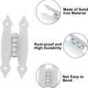 Murtenze 12 Pack 3.5 Inch White Antique H Hinges Cold Rolled Steel Cabinet Hinge Flat Hinges Flush Mount Door Hinges Decorative Hinges for Cabinet Drawer Jewelry Box