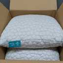 QUTOOL Cooling Pillows for Sleeping 2 Pack, Shredded Memory Foam Bed Pillows Queen Size Set of 2, Cool Pillow for Hot Sleepers Adjustable Firm Pillow for Side, Back and Stomach Sleepers Supportive (White-cooling Basic)