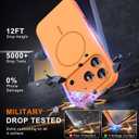 for iPhone 17 Pro Case, [Compatible with Mag-Safe] [Anti-Slip Edge Design] [Military Drop Protection] Heavy Duty Shockproof Hard Back Protective Phone Case - Orange