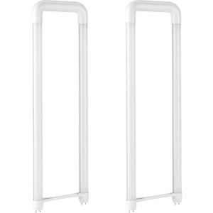 U Shaped Led Tube Lights, T8 T12, 18W 2400LM, 3500K Warm White, Dual-Ended Powered, Remove Ballast, Replacement U Shaped Fluorescent Bulbs (2)
