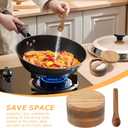 Wood Salt and Pepper Bowl, AcaciaWood Salt Cellar with Built-in Spoon and Magnetic Swivel Lid, Container Holder to Storage Pepper Spice, L