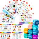 25 Pcs Art Dice Game 9 Art Inspiration Dice 16 Painting Principles Education Cards Creative Drawing and Painting Set Teacher Gifts for Christmas Room Artists Classroom Student Adult