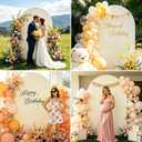 Metal Arch Backdrop Stand and Cover Set (Beige, 7.2 ft), Wedding Arch Stand with Beige Cover for Baby Shower, Party, Birthday, Wedding, Bridal Shower