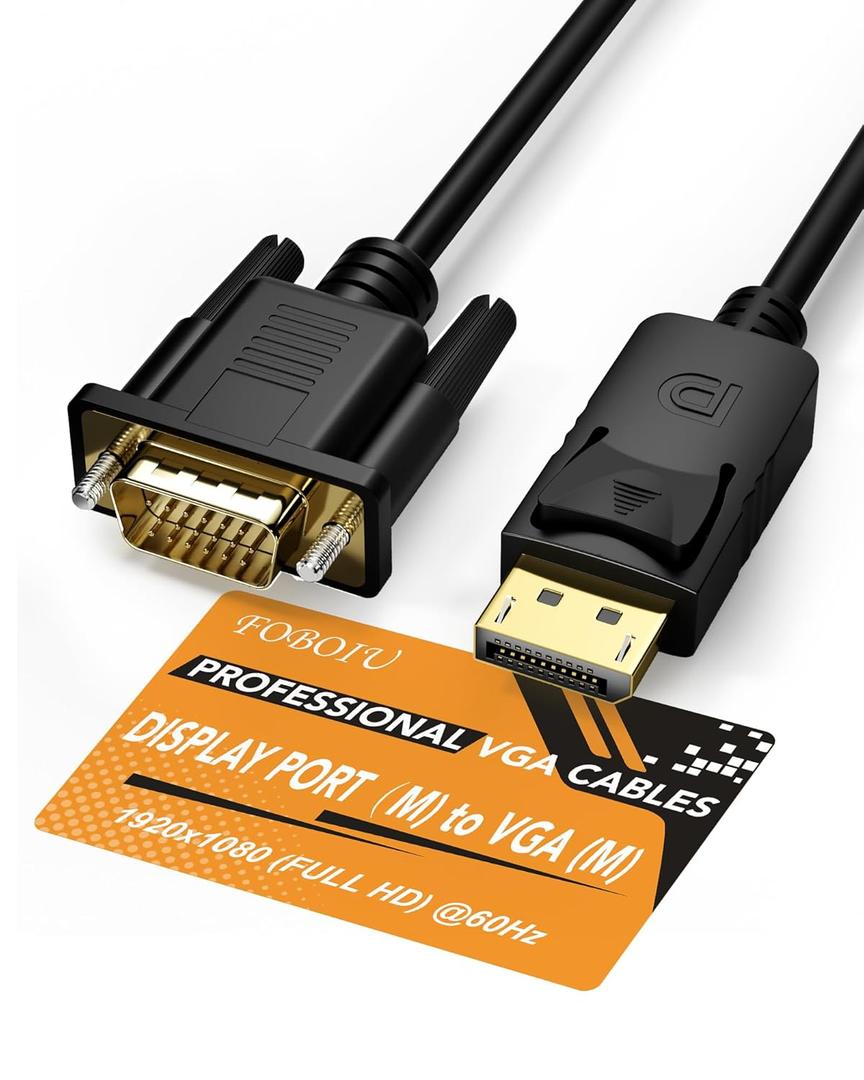 DisplayPort to VGA Adapter, 15 Feet DP to VGA Cable Connects DP Port from Desktop or Laptop to Monitor or Projector with VGA Port