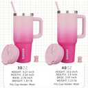 BJPKPK 40oz Stainless Steel Insulated Tumbler With Handle And Lid Straw Travel Coffee Mug Thermal Cup,Cherry Blossom