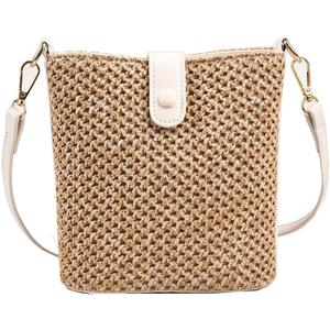 Straw Beach Bags For Women Rattan Purse Summer Straw Cross-body Bag Raffia Handbag Purses Shoulder Bag Small Bucket Bag 2026