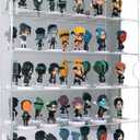 AITEE Acrylic Display Case with Mirrored Back, Display Cabinet for Mini Funko Pop Figures, Dust-Proof Clear Wall Mounted or Desktop 5 Tiers Storage Organizer, for Mini Toys, Rock Stone and Figures
