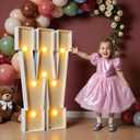 imprsv 3FT Block Marquee Letters Light Up Letters for Birthday Baby Shower Party Backdrop Decor, Large Light Up W for Wedding Decorations Engagement Party Decorations