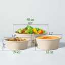 50 x Homestockplus 48 Oz Disposable Bowls - Heavy Duty and Compostable Bowl - Made from Sugarcane and Bamboo Fibers, Microwave Safe - Large Paper Bowl for Soup, Salad, Ramen, Popcorn, etc. [50/ Pack]