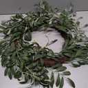 24 Inch Olive Wreath for Front Door - All Season Artificial Greenery Wreath with Lifelike Olive Fruits - Year Round Farmhouse Decor for Wall Window Indoor Outdoor