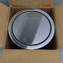 Mbillion Small Trash Can with Swing Lid 2.4 Gallons/9 Liter, Mini Trash Can with lid, Stainless Steel Cylindrical Garbage Can for Home and Office, for Ground and Desktop(Brushed Silver)