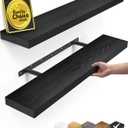 BAYKA Floating Shelves for Wall, 22.5 inches Black Wall Shelves for Bathroom, Bedroom, Living Room, Kitchen & Book, Hanging Display Decor Organizer Shelf with 22 lbs Capacity (A. Black - Universal Classic Style)