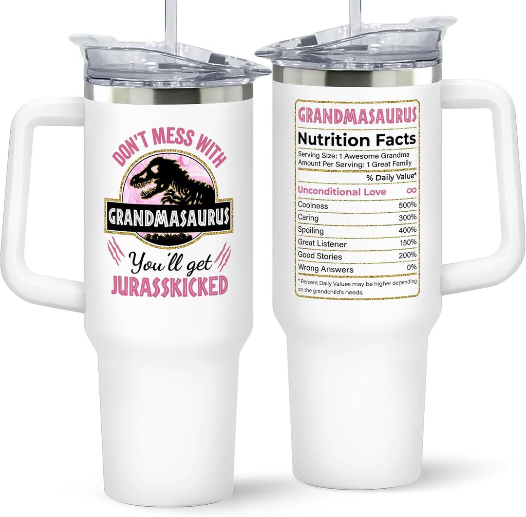 GINGULMINA Grandma Gifts - Birthday Gifts for Grandma - Mothers Day, Christmas Gift Ideas for Grandmother from Grandchildren, Granddaughter, Grandson, Grandkids - 40 Oz Stainless Steel Tumbler