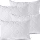 Queen 4 Pack Pillow Protectors Queen 20x30 Cotton Sateen Blend Style 450 Thread Count Lab Tested Tight Weave Premium Non Noisy Zip