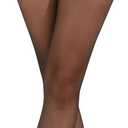 3 Pairs Women's 20D Pantyhose with Control Top and Reinforced Toes (Black, XXL)