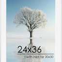 24x36 Metal Picture Frame For Wall With Mat For 20x30, 24''x36'' Aluminum Photo Frames With Tempered Glass For Home Decor, Minimalist Modern Poster Frame Horizontal And Vertical Formats, Silver