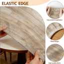 Round Fitted Tablecloth with Elastic Edge Design Tablecloths Waterproof Stain-Resistant Wipeable Picnic Table Cover Fits 61"-65" Round Tables for Camping, Outdoor, Indoor