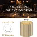 MAONAME 13" Gold Charger Plates, Round Reef Chargers for Dinner Plates, Plastic Plate Chargers Bulk for Table Setting, Wedding Decor, Set of 100