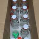AuroTrends 8 oz Swing Top Glass Bottles with Lids 9 Pack- Airtight Flip Top Glass Bottles for Vanilla Extract, Home Brewing, Beverages, Oil & More (Transparent)