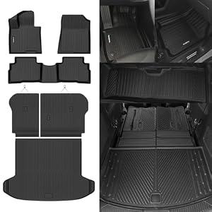 Naibeve Floor Mats for 2023-2026 Kia Sportage Hybrid (Not for Gas) - All Weather Custom Fit for Kia Sportage Hybrid Floor Mats & Trunk Mat & Backrest Mats & Door Sill Guards Interior Accessories 