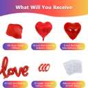 50 6-inch red Heart Balloons Latex18-inch 10Pcs red Heart Balloons Foil 42-inch 1Pcs red Love BalloonRed Petals Kit for Valentines Day,Propose Marriage,Wedding Party.
