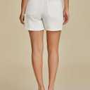 luvamia Jean Shorts for Women High Waisted Trendy Casual Utility Stretchy Denim Jorts Cutoff Long Shorts with Pockets (White, XL)