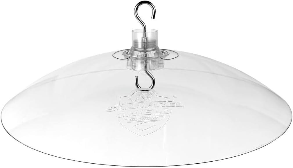 Squirrel Shield 16 inch Plastic Squirrel Baffle - Protects Hanging and Pole Mounted Feeders, Clear