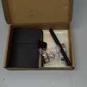 Thenshop Travelers Refillable Leather Journal Notebook Travel Diary Handmade Passport Travelers Journal for Men and Women with 3 Notebook Inserts, Pen Holder, Binder Clip(Black,Passport Size)