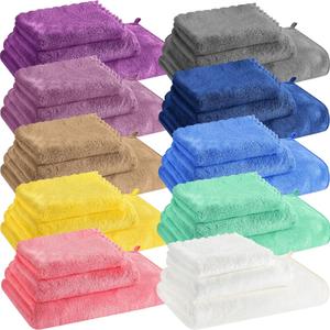 Newwiee 30 Pack Towels and Washcloths Sets Bath Hand Towels Washcloths Set for Bathroom Shower Yoga Travel, Coral Velvet Highly Absorbent Large(Multicolor)
