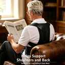 QFE Posture Corrector Back Brace for Men and Women Upper and Waist Body Support New Version Improving and Pain Relief Adjustable Neck Scoliosis Hunchback Slouching Kyphosis Invisible Under Black X-Large (Black, XL)