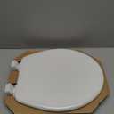 Mayfair Linden Slow Close Toilet Seat, Non Slip Heavy Duty Wood, Easy Install, Round, White