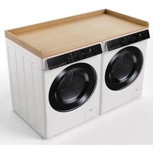 Washer Dryer Countertop, 27.5" x 54 Wood Washer and Dryer Countertop with Edge Rails for Laundry Room Organization and Storage, Oak