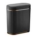 ELPHECO Black Bathroom Trash Can with Lid 2 Gallon Sensor Trash Bin, Automatic Narrow Garbage Can, Waterproof Smart Trash Can, Slim Motion Sensor Waste Bins for Bathroom, Living Room, Office