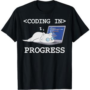 Funny Programming Cat Coding Coder Programmer Developer Men Women Girls Kids T-Shirt, Small