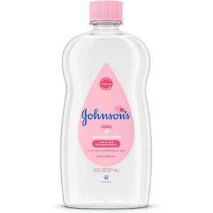 Johnson's Baby Oil, Pure Mineral Oil to help Prevent Moisture Loss for Baby, Kids & Adults, Gentle & Soothing Baby Massage Oil for Dry Skin Relief, Original Scent, Baby Essentials, 20 fl. oz