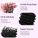 Miracle Knots 14 Inch 100 Strands Feather Crochet Human Hair Blend Synthetic for Black Women Curly Pre-Separated Deep Wave Crochet Bundles (1B#, 14 Inch)