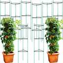 Sunnyray 10 Pcs 51 Inch Tomato Cage up to Plant Cage Deformable Trellis Assembled Tomato Garden Cages Plant Stakes Support for Vertical Climbing Potted Plants Climbing Vegetables