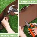 FoldTier 6 Inch Tall 66 ft Length No Dig Landscape Plastic Edging Kit with Hammer Spikes Plastic Garden Flower Bed Edging Landscape Edging Border for Gardens Border Lawn Grass Yard (Brown)