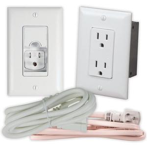 On-Q CPT7526-WH-R6 Pre Tamper Resistant Outlet Power Kit for Media Boxes and Structured Wiring Enclosures, 6ft, White